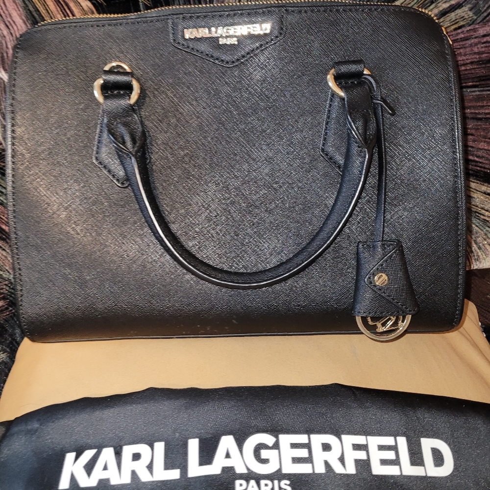 leather Karol Lagerfield paris satchel bag